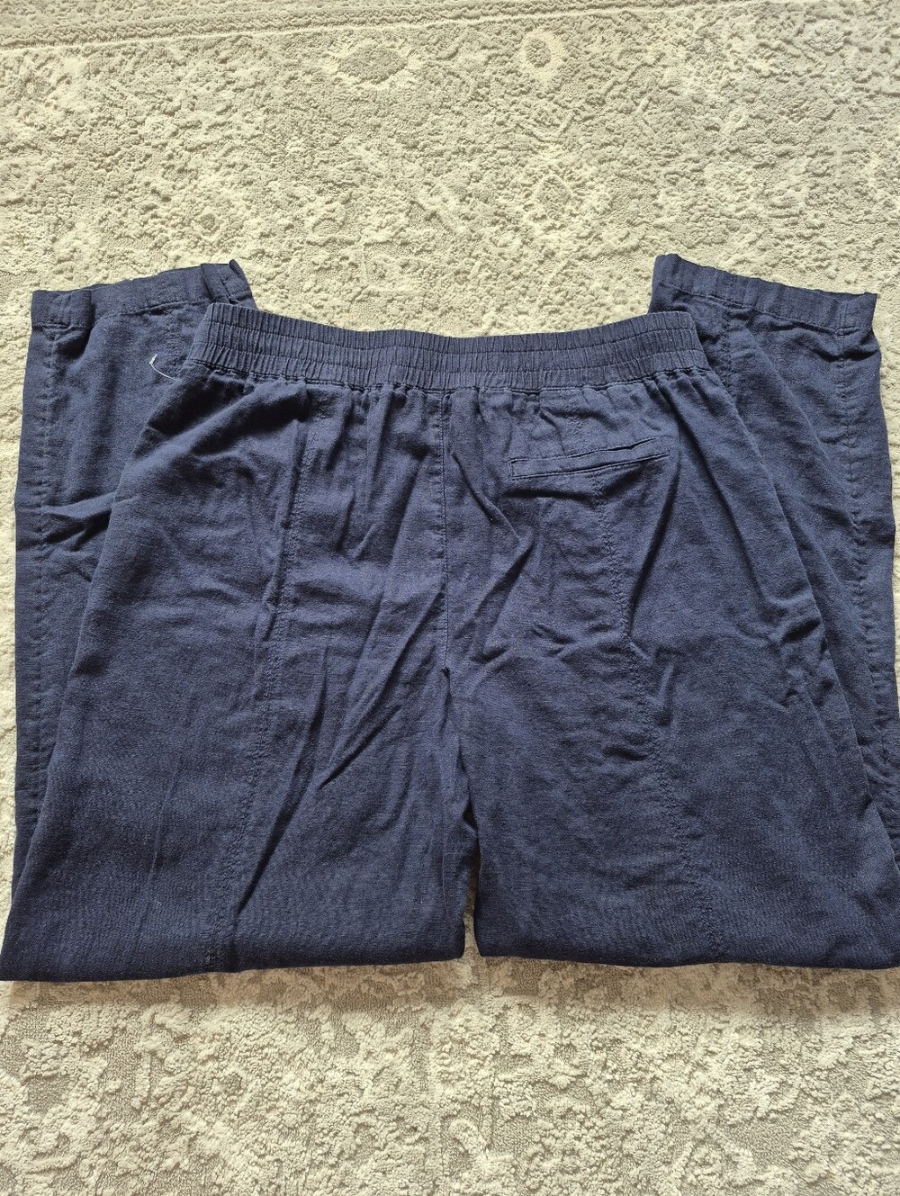Caslon Women's Coastal Grandma Resortwear Navy Linen Blend Pant Size XS - Picture 6 of 6